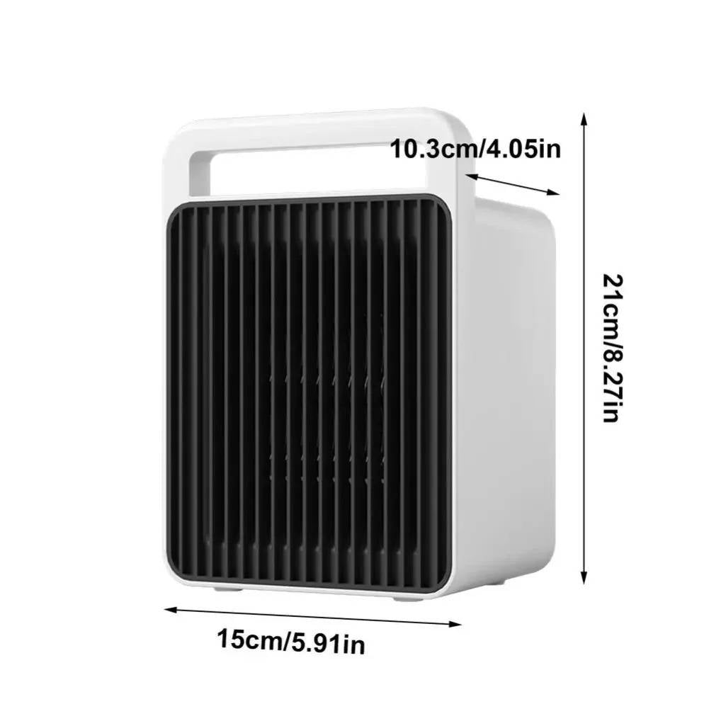 Liten värmare 600 W, varm på 3 sekunder, med handtag