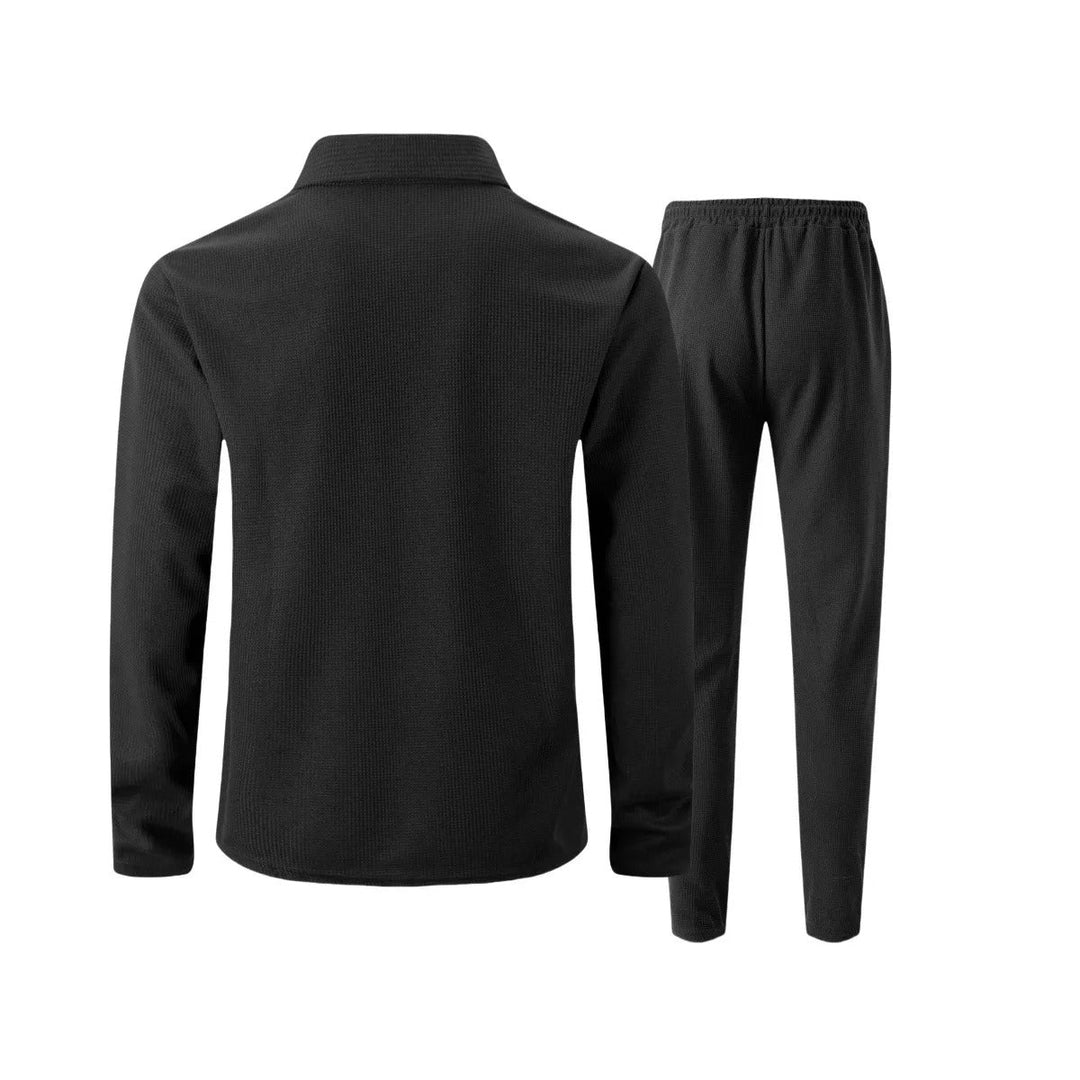 Slim fit-set för herr – Med blixtlås, lämpligt för ledig och sportig aktivitet