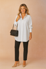 Skjortblus dam, oversized passform – klassisk krage