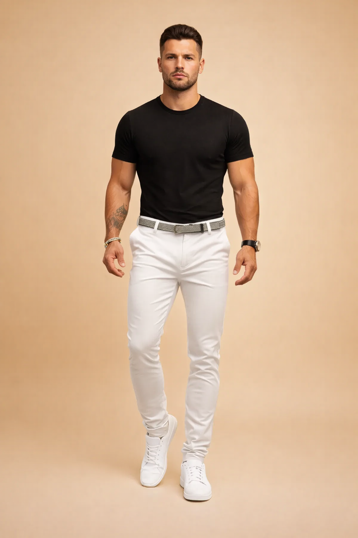 Byxor herr slim fit med markerad midja – smart casual