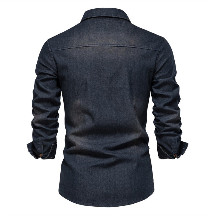 Elastisk skjorta i bomullsdenim - Logan