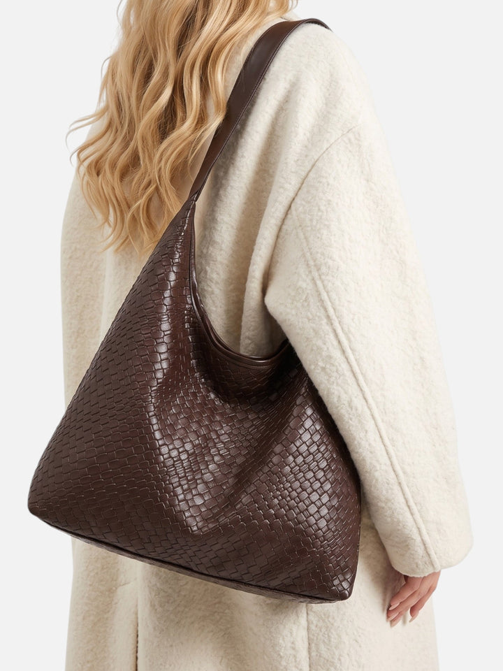 Flätad hoboväska med pouch för dam