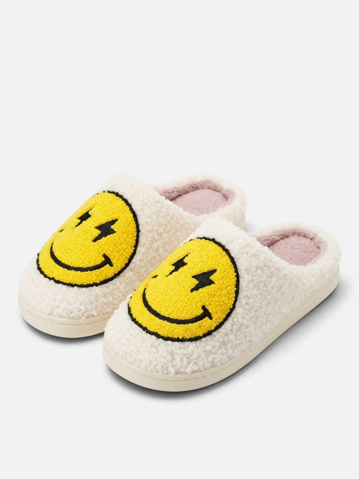 Tofflor med platåsula och smiley för dam