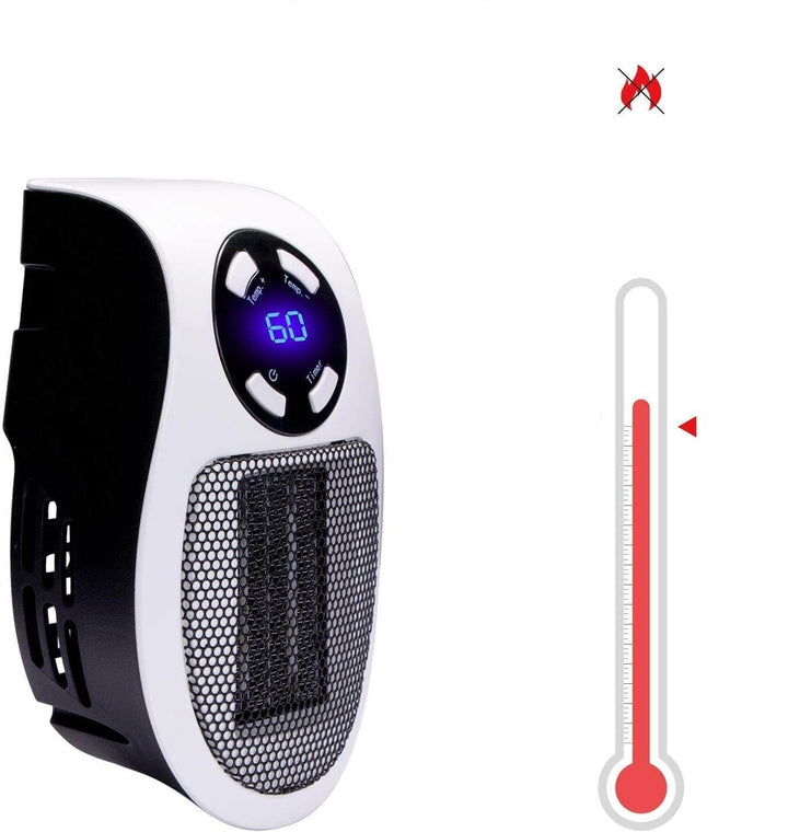 Bärbar värmare 500 W med termostat 15–32 °C