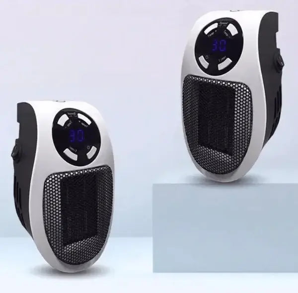 Tyst värmefläkt 500 W med timer och LED-display