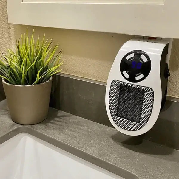 Tyst värmefläkt 500 W med timer och LED-display