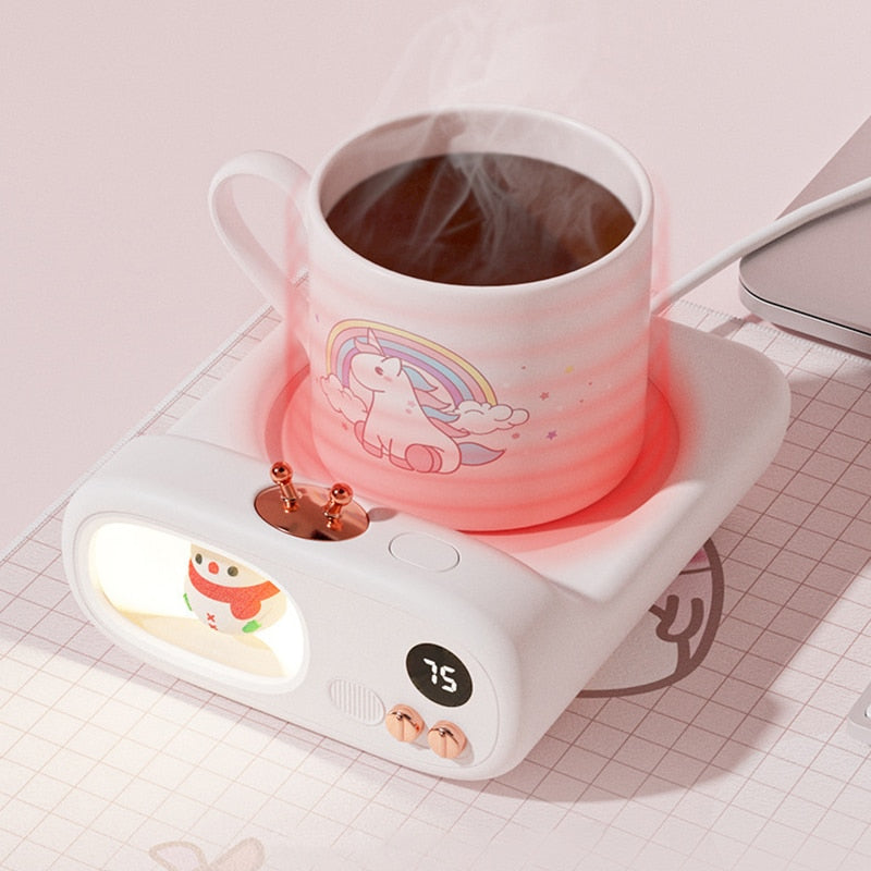 Söt muggvärmare med djurmotiv för kaffe och te