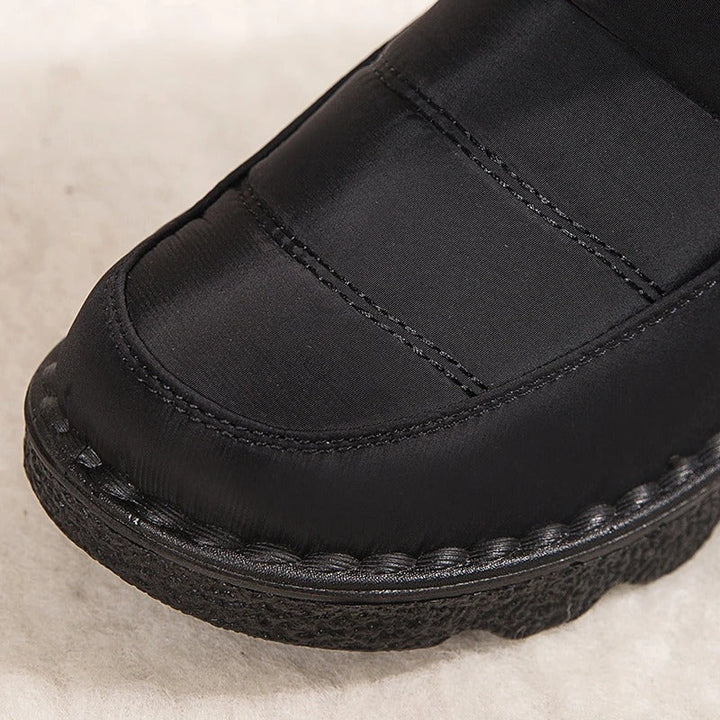 Fodrade ankelboots dam med kardborrestängning - Vinterkänga halkskydd