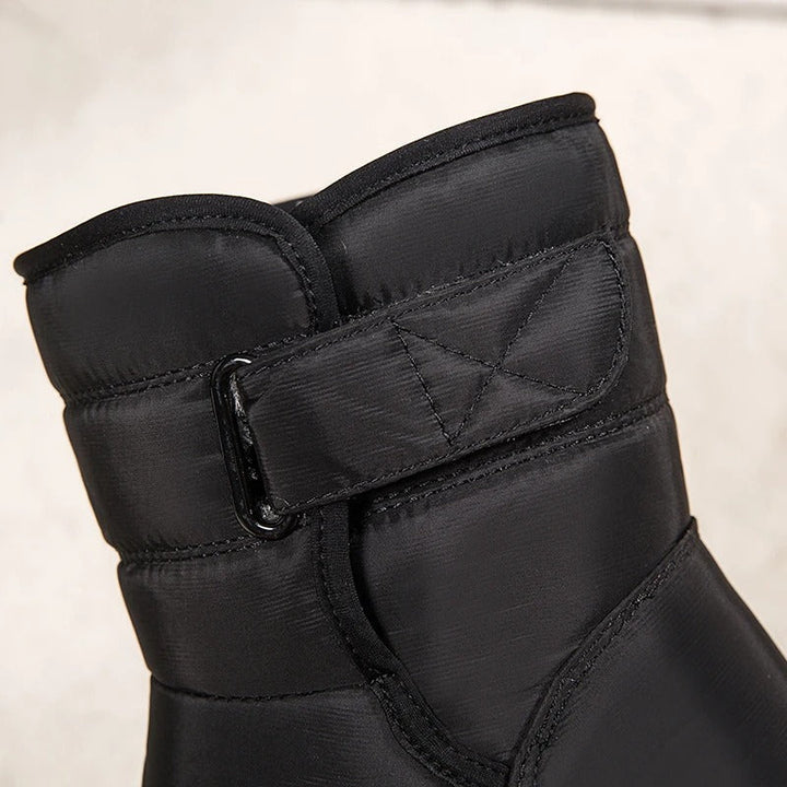 Fodrade ankelboots dam med kardborrestängning - Vinterkänga halkskydd