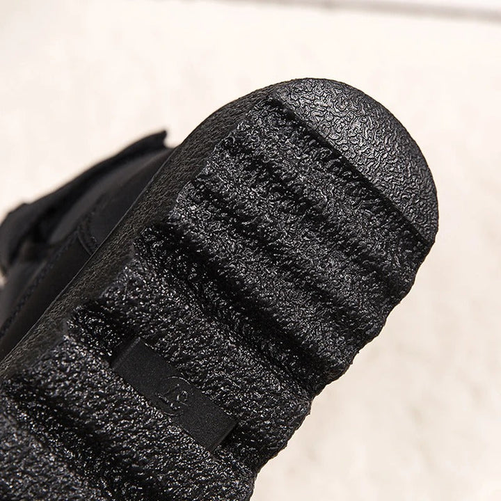 Fodrade ankelboots dam med kardborrestängning - Vinterkänga halkskydd
