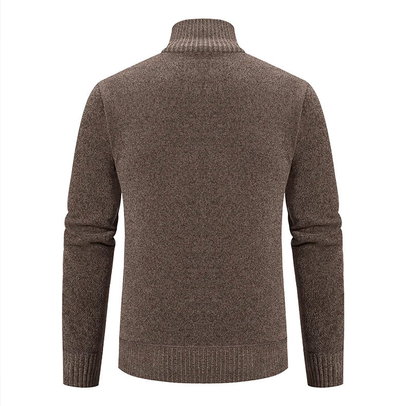 Kofta herr stickad med foder – mjuk cardigan som jacka