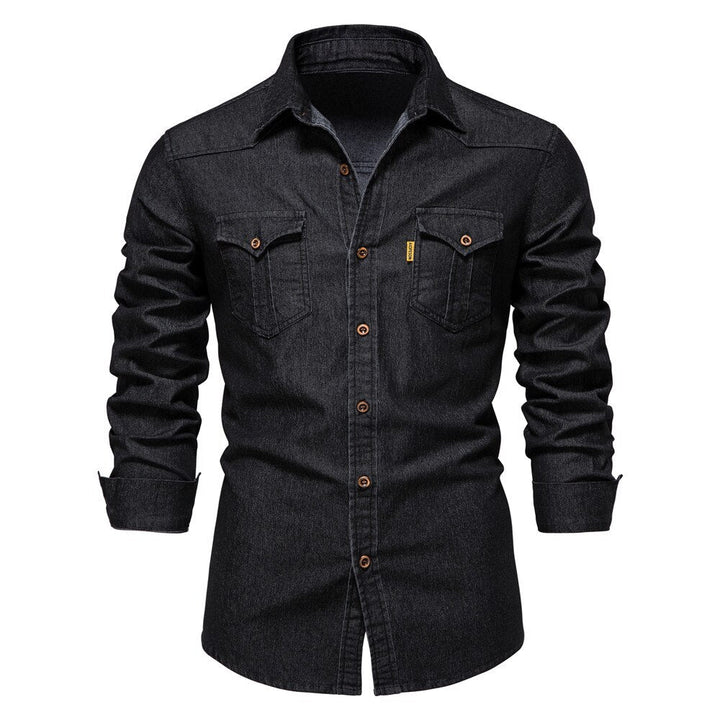 Elastisk skjorta i bomullsdenim - Logan