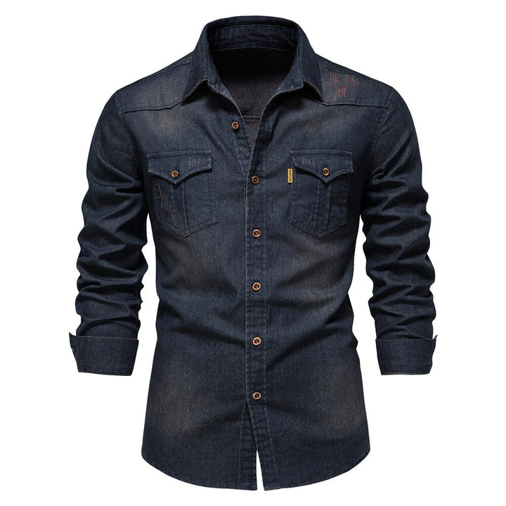 Elastisk skjorta i bomullsdenim - Logan